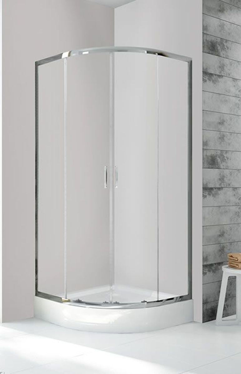 Sanplast KP4/BPza kabina półokrągła 90x90 z brodzikiem Fris chrom przejrzyste 602331026038400