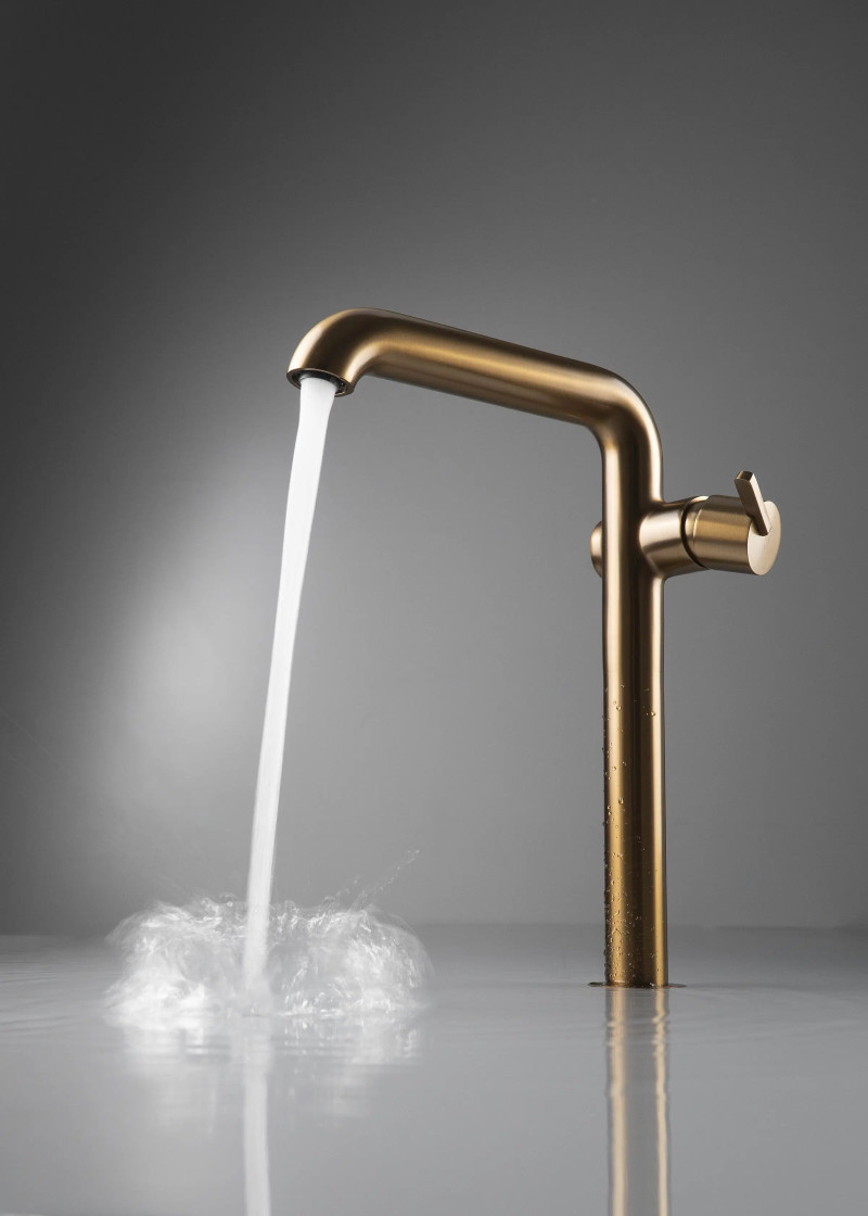 Deante Silia bateria umywalkowa wysoka brąz szczotkowany BQS_C24K