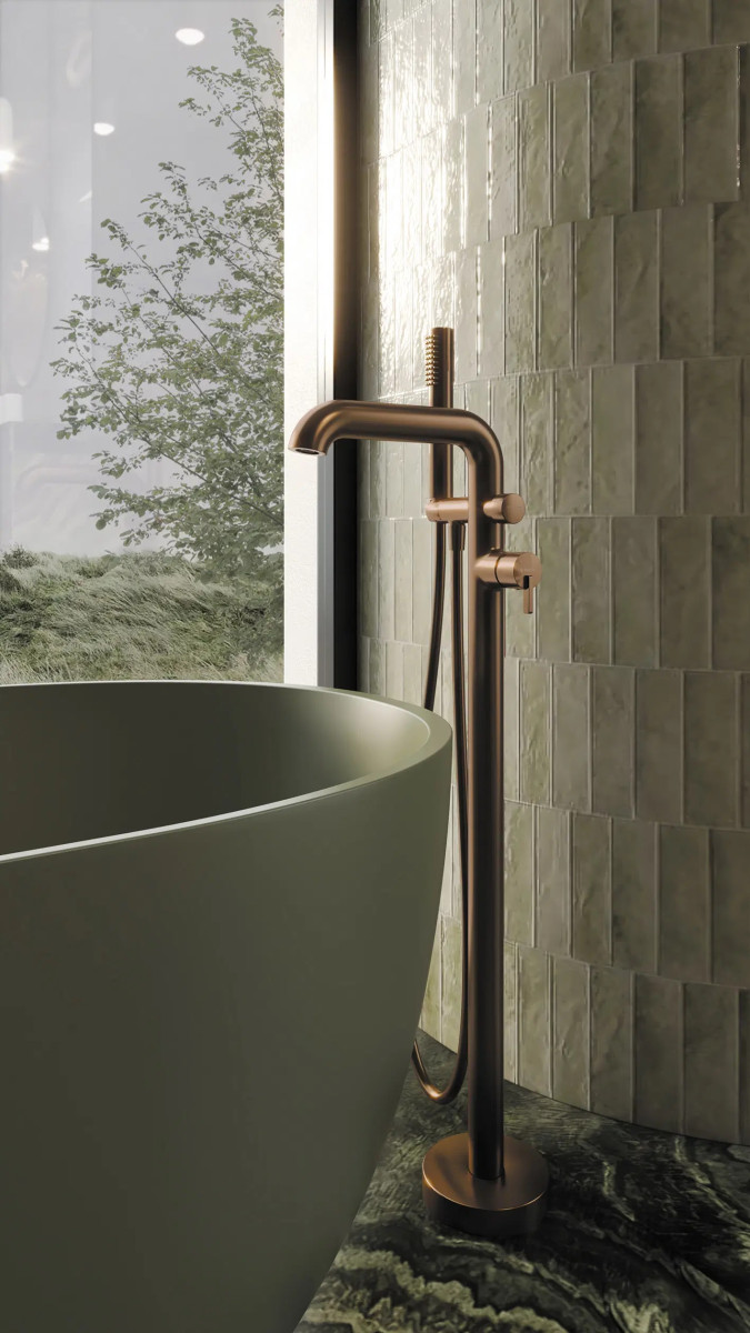 Deante Silia bateria wannowa wolnostojąca brąz szczotkowany BQS_C17M