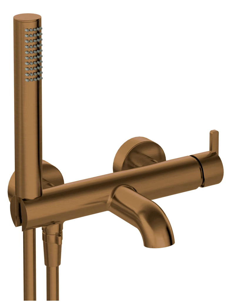 Deante Silia bateria wannowa ścienna z zestawem prysznicowym brąz szczotkowany BQS_C11M