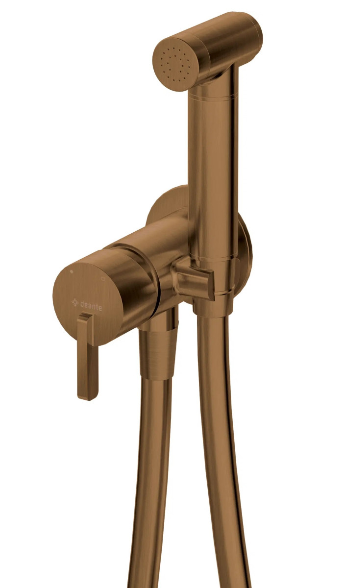 Deante Silia bateria bidetowa podtynkowa ze słuchawką typu bidetta brąz szczotkowany BQS_C34M