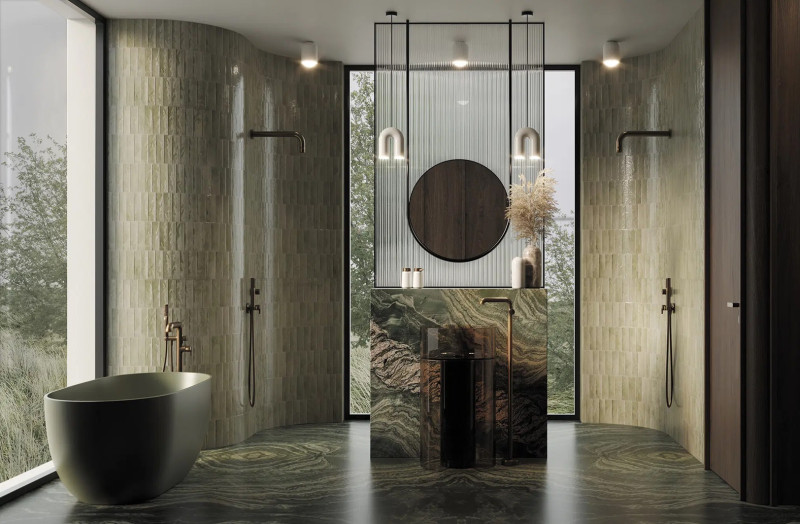 Deante Silia zestaw prysznicowy podtynkowy z deszczownicą brąz szczotkowany NQS_C9XK