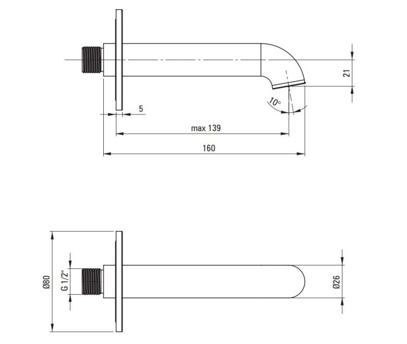 Deante Silia bateria wylewka wannowa 160 mm brąz szczotkowany NQS_C80K