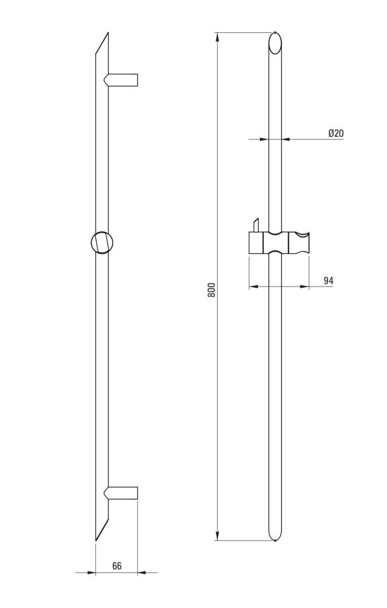 Deante Silia drążek prysznicowy 0,8m titanium NQS_D51D