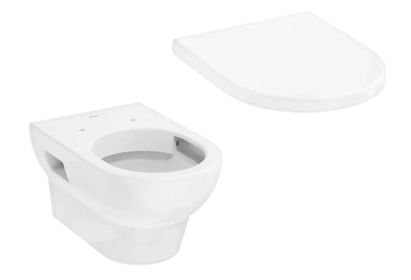 Hansgrohe GladeLake S muszla wisząca WC 540 bezkołnierzowa AquaChannel Flush + deska wolnoopadająca biały 60106450 + 60112450