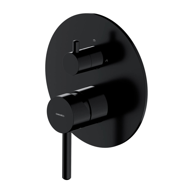 Omnires Y element natynkowy baterii prysznicowo-wannowej podtynkowej czarny Y1247ROBL