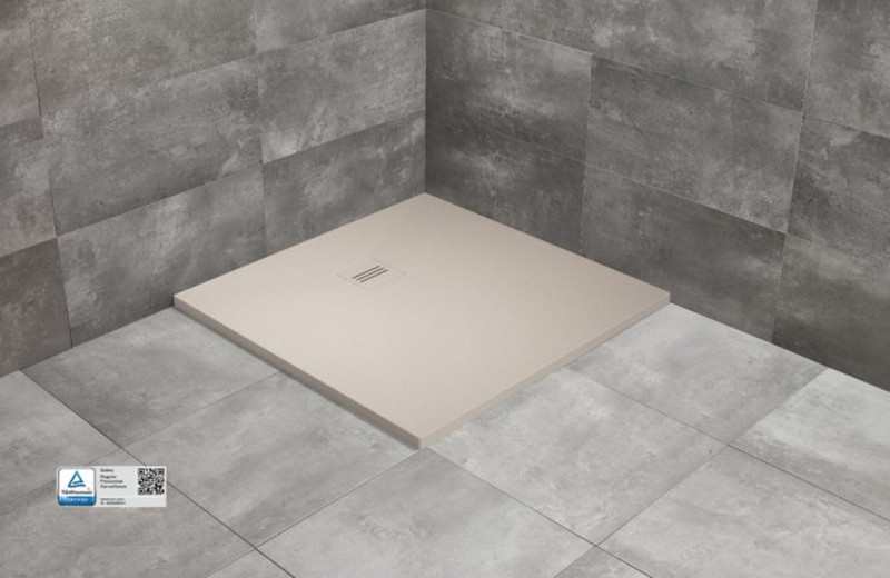 Radaway Kyntos C Stone brodzik kwadratowy płaski 80x80 cm konglomerat efekt kamienia kaszmirowy HKC8080-84