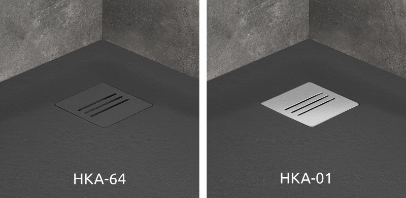 Radaway Kyntos PT Stone brodzik pentagonalny płaski 90x90 cm konglomerat efekt kamienia antracyt HKPT9090-64