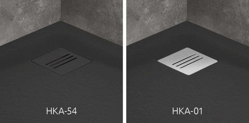 Radaway Kyntos PT Stone brodzik pentagonalny płaski 90x90 cm konglomerat efekt kamienia czarny HKPT9090-54