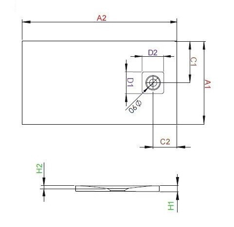 Radaway Kyntos F Stone brodzik prostokątny płaski 180x80 cm konglomerat efekt kamienia kaszmirowy HKF18080-84