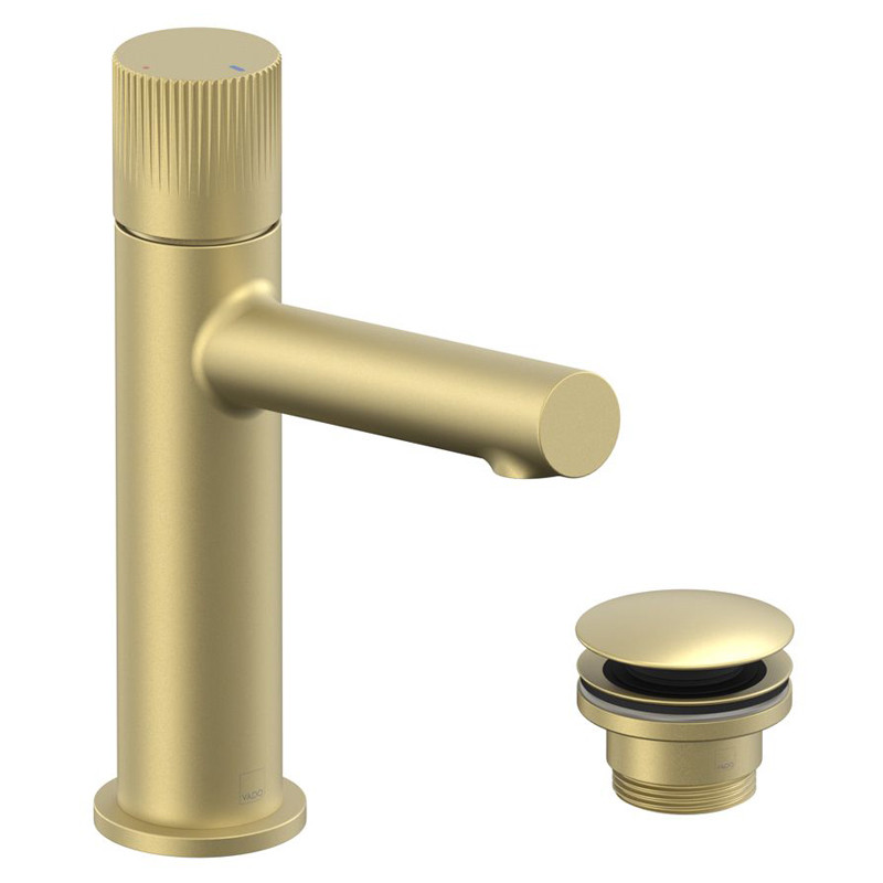 Vado Safari bateria umywalkowa z korkiem klik-klak mosiądz satynowy SAF-200/CC-SBR