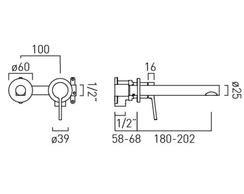 Vado Safari bateria umywalkowa podtynkowa mosiądz satynowy SAF-100E/SB-SBR