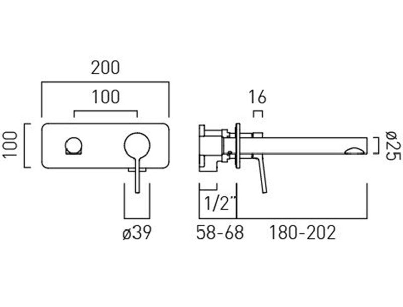 Vado Safari bateria umywalkowa  3-otworowa podtynkowa mosiądz satynowy SAF-109-SBR