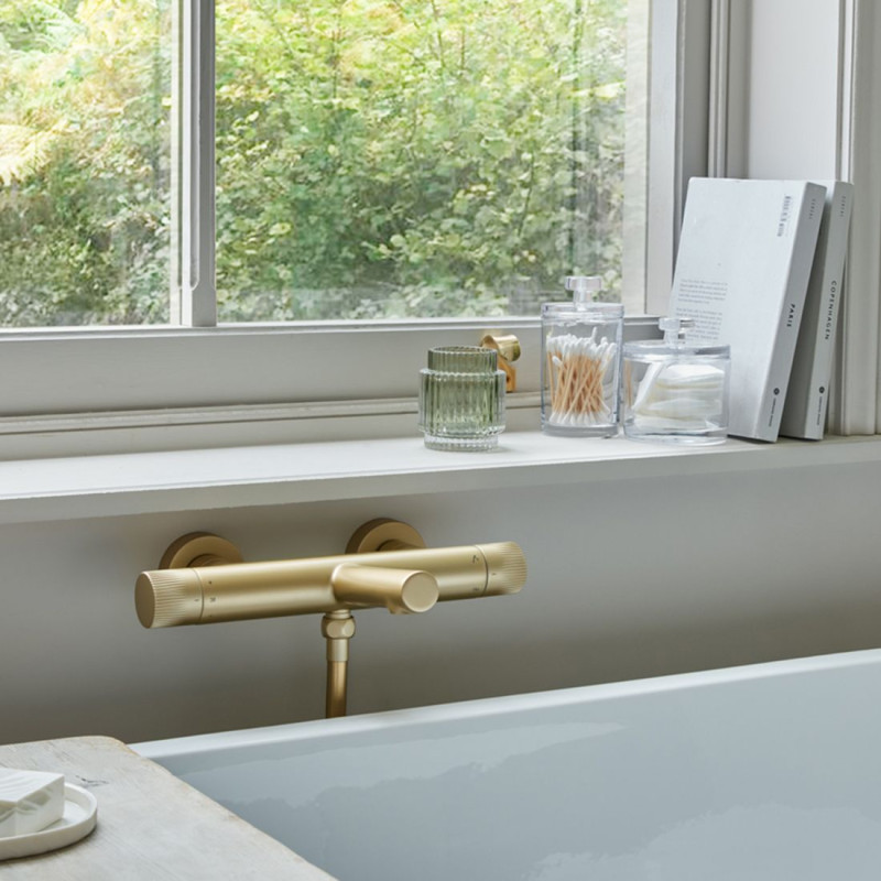 Vado Safari termostatyczna bateria wannowa ścienna mosiądz satynowy SAF-223T-SBR