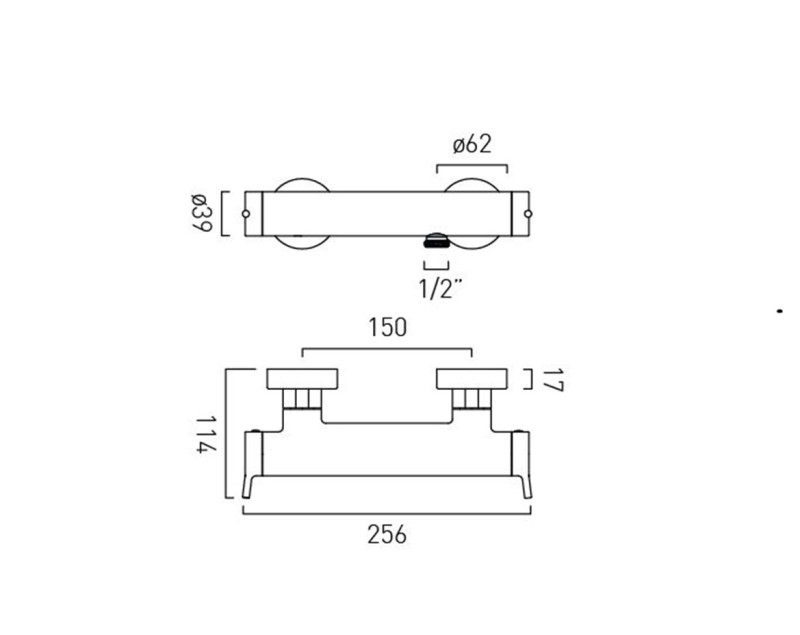 Vado Safari termostatyczna bateria prysznicowa ścienna mosiądz satynowy SAF-149T-SBR
