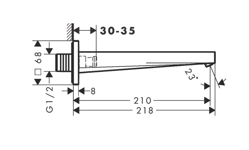 Hansgrohe Tecturis E wylewka wannowa 210 mm brąz szczotkowany 73410140