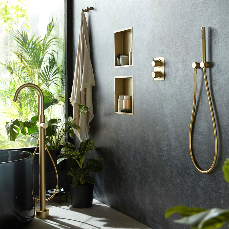 Vado Safari bateria wannowa wolnostojąca mosiądz satynowy SAF-133-SBR