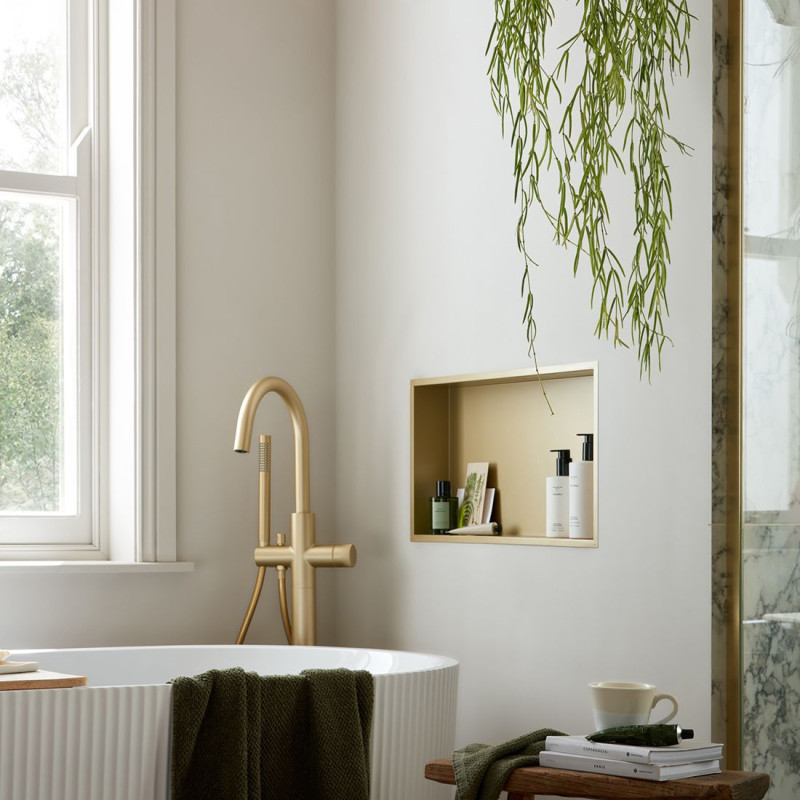 Vado Safari bateria wannowa wolnostojąca mosiądz satynowy SAF-233-SBR