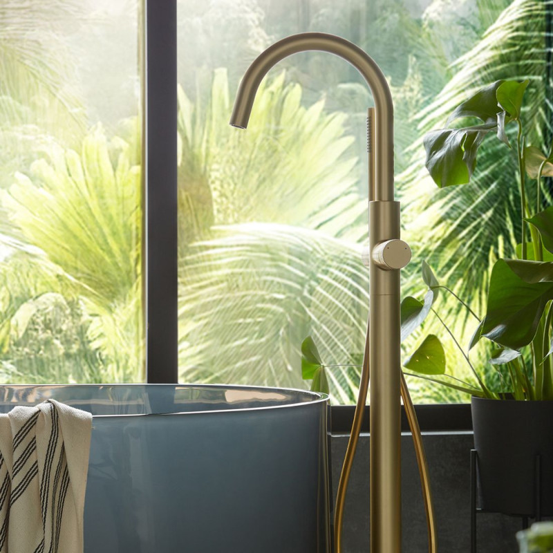 Vado Safari bateria wannowa wolnostojąca mosiądz satynowy SAF-233-SBR