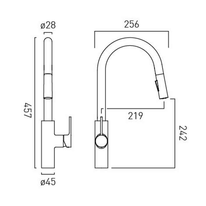Vado Safari bateria kuchenna z obrotową i wyciąganą wylewką mosiądz satynowy SAF-150-SBR