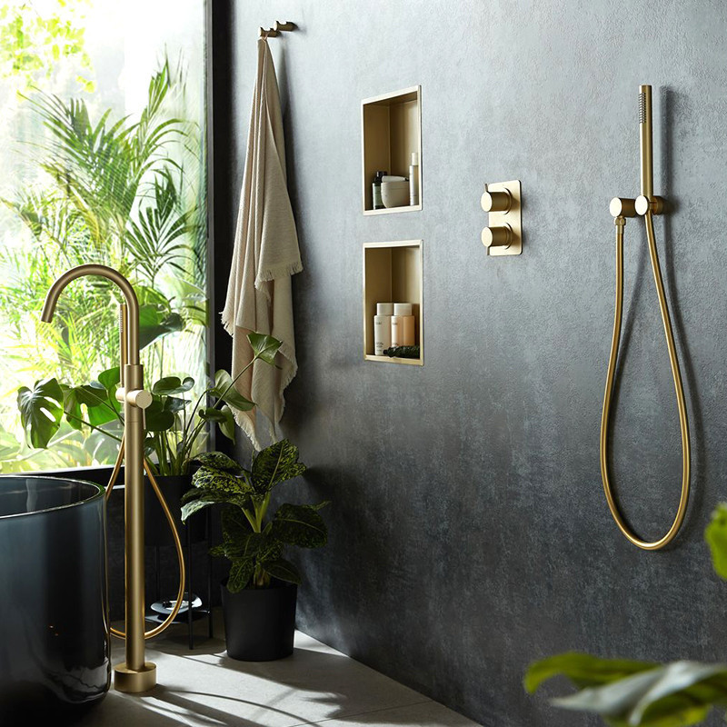 Vado Safari termostatyczna bateria 3-drożna podtynkowa mosiądz satynowy SAF-148D/3-SBR