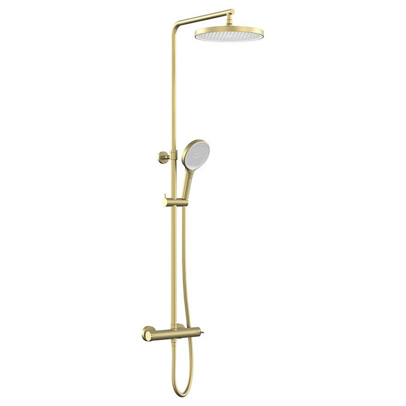 Vado Safari zestaw prysznicowy termostatyczny z deszczownicą mosiądz satynowy SAF-149T-RRK-SBR