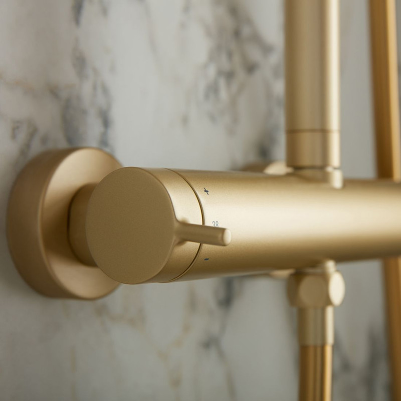 Vado Safari zestaw prysznicowy termostatyczny z deszczownicą mosiądz satynowy SAF-149T-RRK-SBR