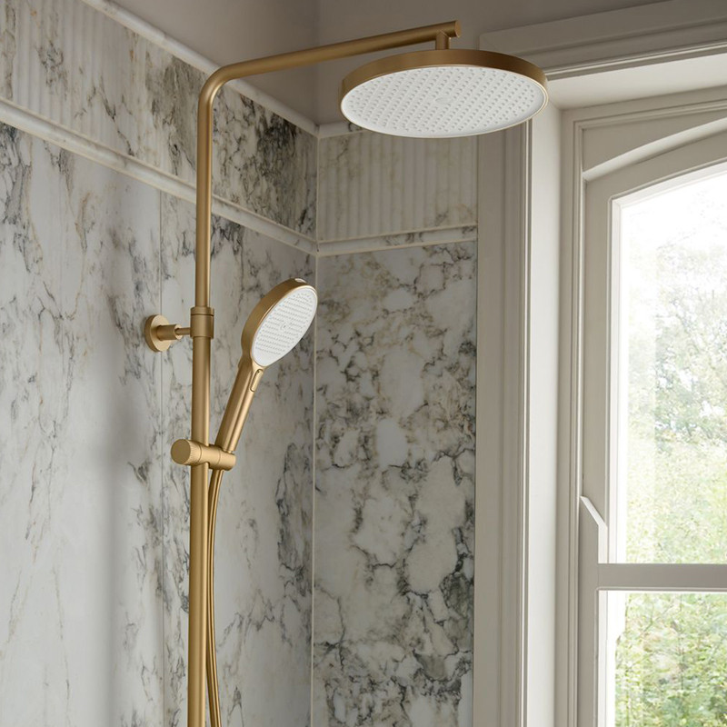 Vado Safari zestaw prysznicowy termostatyczny z deszczownicą mosiądz satynowy SAF-249T-RRK-SBR