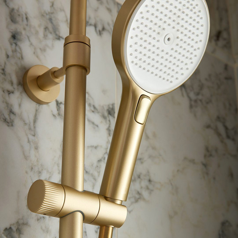 Vado Safari zestaw prysznicowy termostatyczny z deszczownicą mosiądz satynowy SAF-249T-RRK-SBR