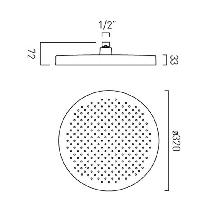 Vado Safari deszczownica okrągła 32x32 cm mosiądz satynowy SAF-HEAD-320D-SBR