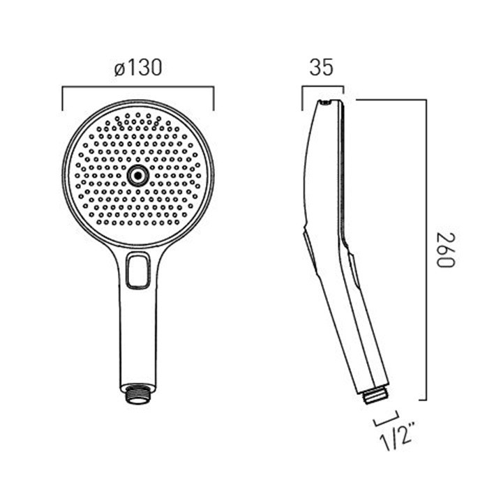 Vado Safari 4-funkcyjna słuchawka prysznicowa mosiądz satynowy SAF-HANDSET-MF-SBR