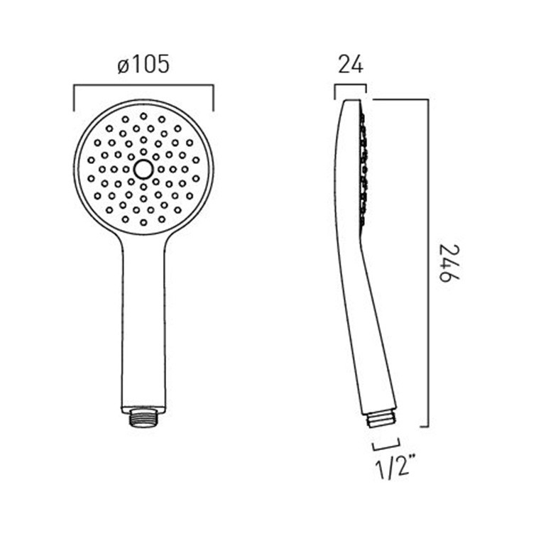 Vado Safari 1-funkcyjna słuchawka prysznicowa mosiądz satynowy SAF-HANDSET-SF-SBR