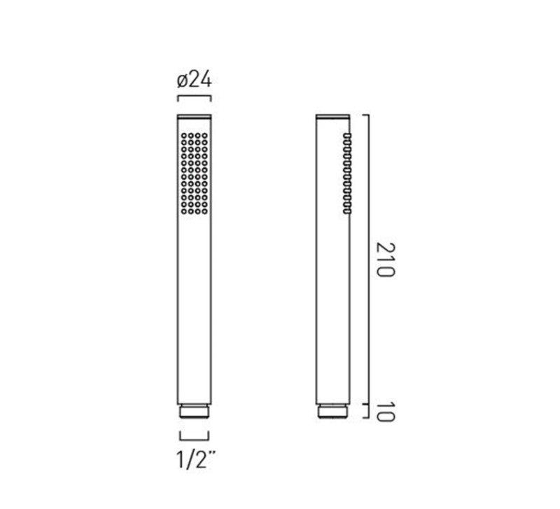 Vado Safari 1-funkcyjna słuchawka prysznicowa mosiądz satynowy SAF-HANDSET-SBR