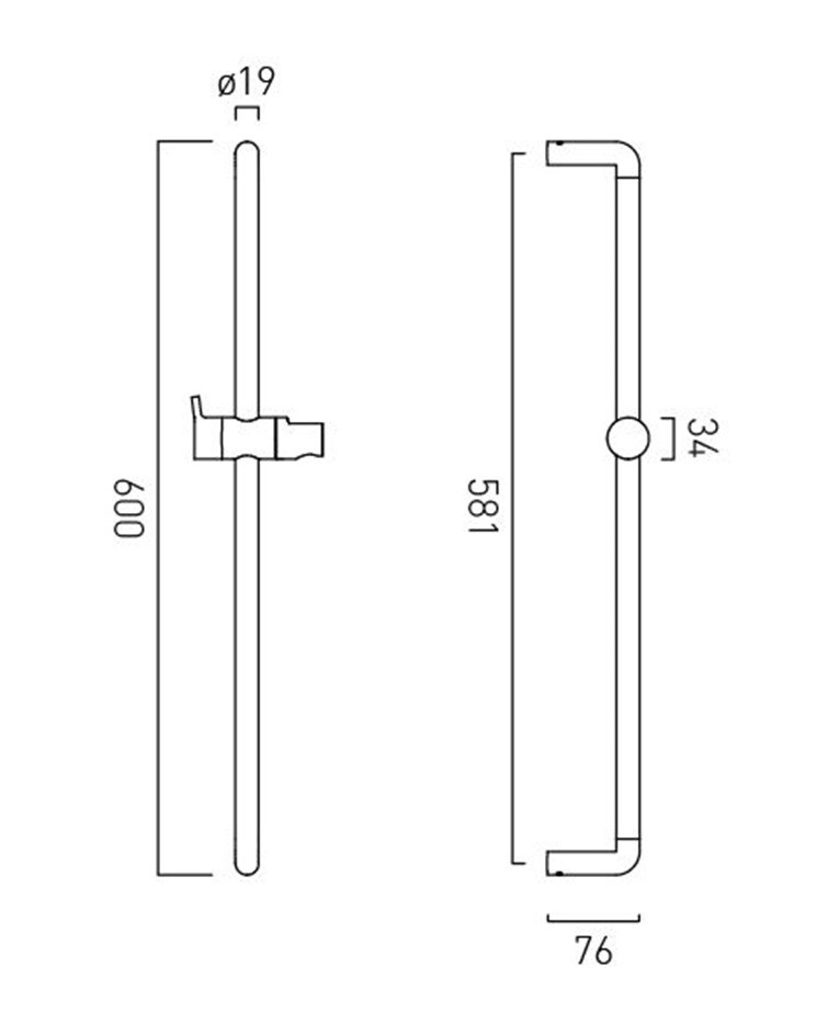 Vado Safari drążek prysznicowy 0,6m z wężem gładkim mosiądz satynowy SAF-SR1+SH-SBR