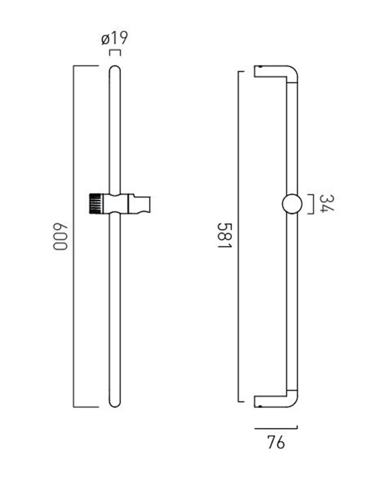 Vado Safari drążek prysznicowy 0,6m z wężem gładkim mosiądz satynowy SAF-SR2+SH-SBR