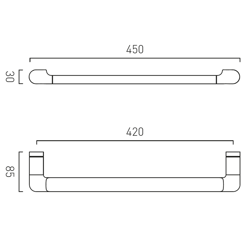 Vado Safari reling / wieszak na ręcznik 45 cm mosiądz satynowy ZOO-184-45-SBR