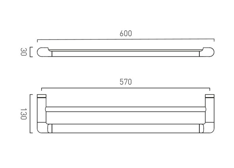 Vado Safari podwójny wieszak na ręcznik 60 cm mosiądz satynowy ZOO-184B-60-SBR