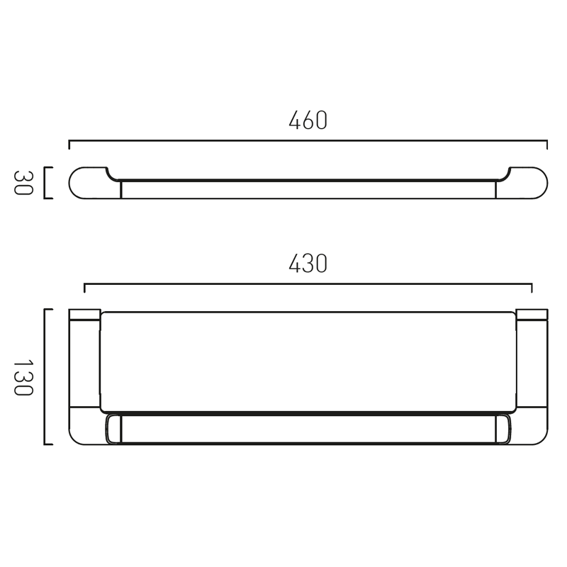 Vado Safari półka metalowa na ręcznik 46 cm mosiądz satynowy ZOO-185-SBR