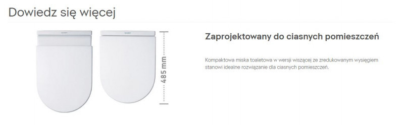 Duravit Me by Starck Rimless muszla wisząca DuraShield 48cm + deska wolnoopadająca 453009AAA1
