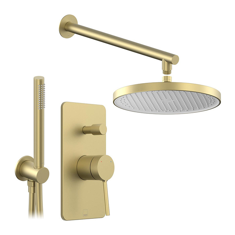 Vado Safari zestaw prysznicowy podtynkowy z zestawem punktowym i deszczownicą mosiądz satynowy SAF-MSS-SH-SBR