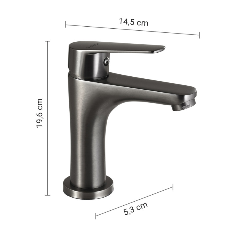 Gedy Como bateria umywalkowa gun metal PVD grafit szczotkowany MXCO01-81