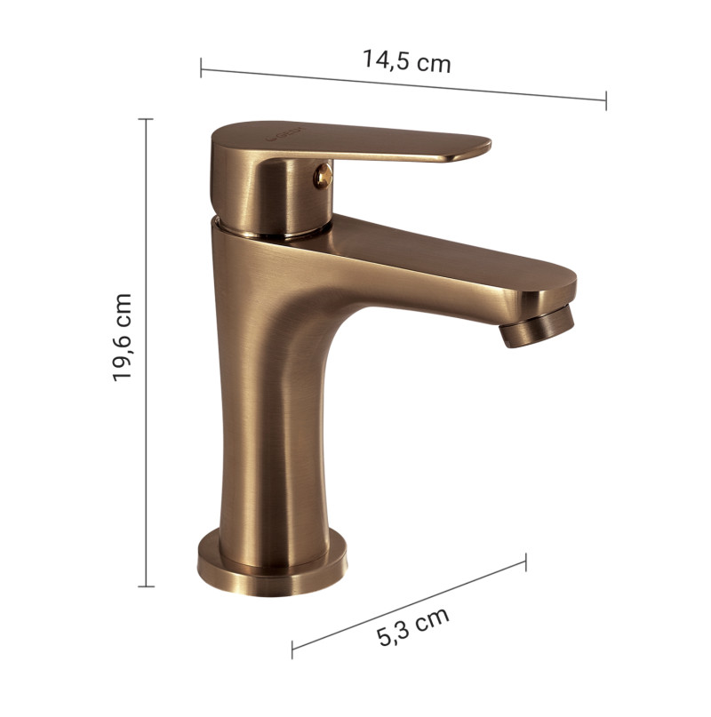Gedy Como bateria umywalkowa rose gold PVD miedź szczotkowana MXCO01-82