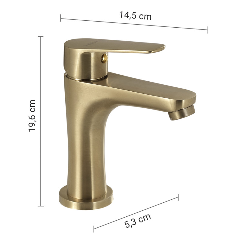 Gedy Como bateria umywalkowa light gold PVD jasne złoto szczotkowane MXCO01-88