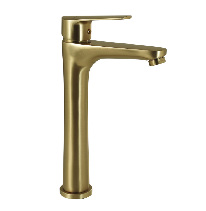Gedy Como bateria umywalkowa wysoka light gold PVD jasne złoto szczotkowane MXCO02-88