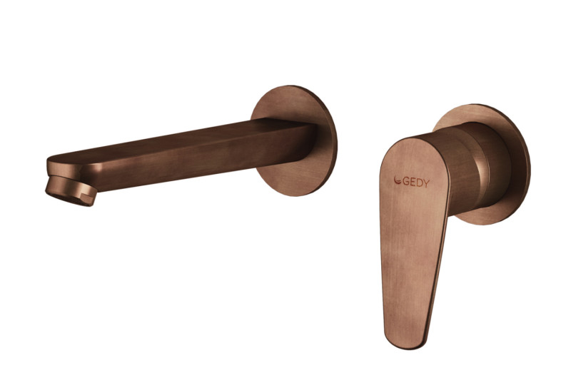 Gedy Como bateria umywalkowa podtynkowa + box montażowy rose gold PVD miedź szczotkowana MXCO07-82