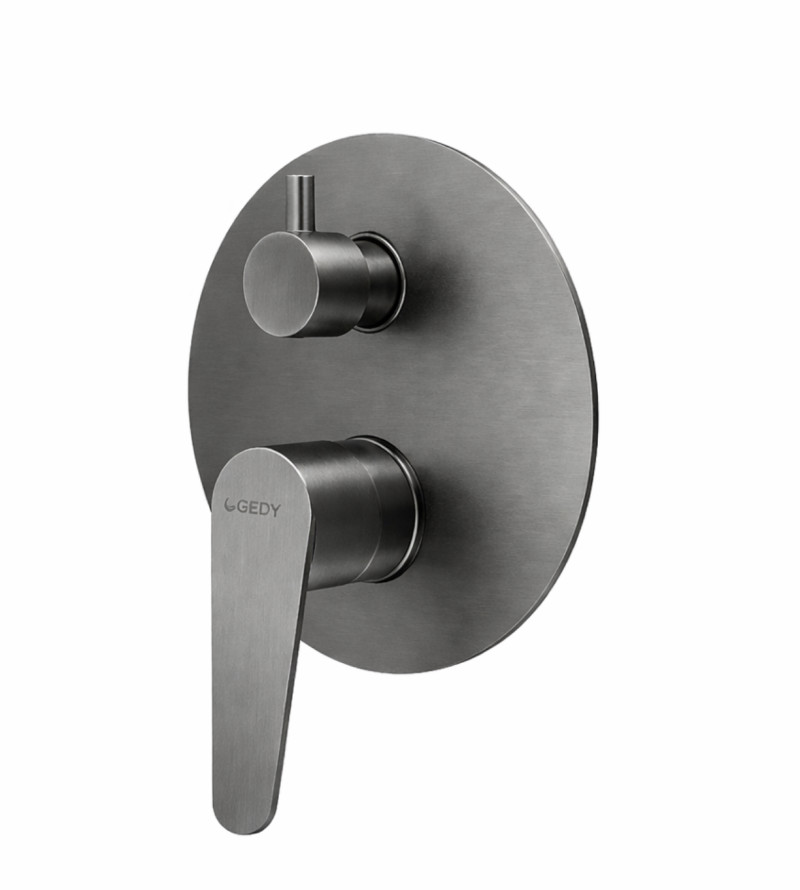 Gedy Como komplet podtynkowy zestaw z deszczownicą 25 cm i słuchawką gun metal PVD grafit szczotkowany MXCOZES25-81
