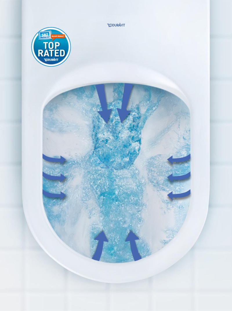 Duravit Me by Starck Rimless muszla wisząca DuraShield 57 cm + deska wolnoopadająca 452909AAA1