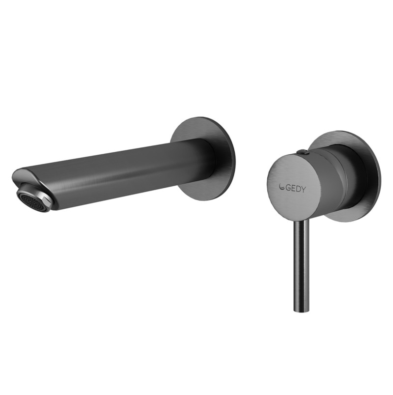 Gedy Garda bateria umywalkowa podtynkowa + box montażowy gun metal PVD grafit szczotkowany MXGA07-81