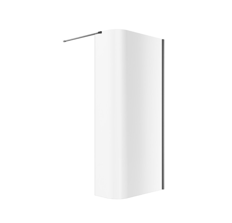Excellent Vidoq kabina Walk-In ścianka gięta 93 cm grafit szczotkowany przeźroczyste Clean Control KAEX.1507.K.930.LP.AB