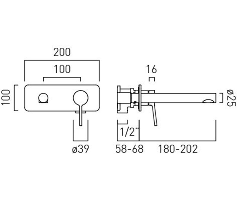 Vado Safari bateria umywalkowa podtynkowa czarny matowy SAF-109S-SQ-MB